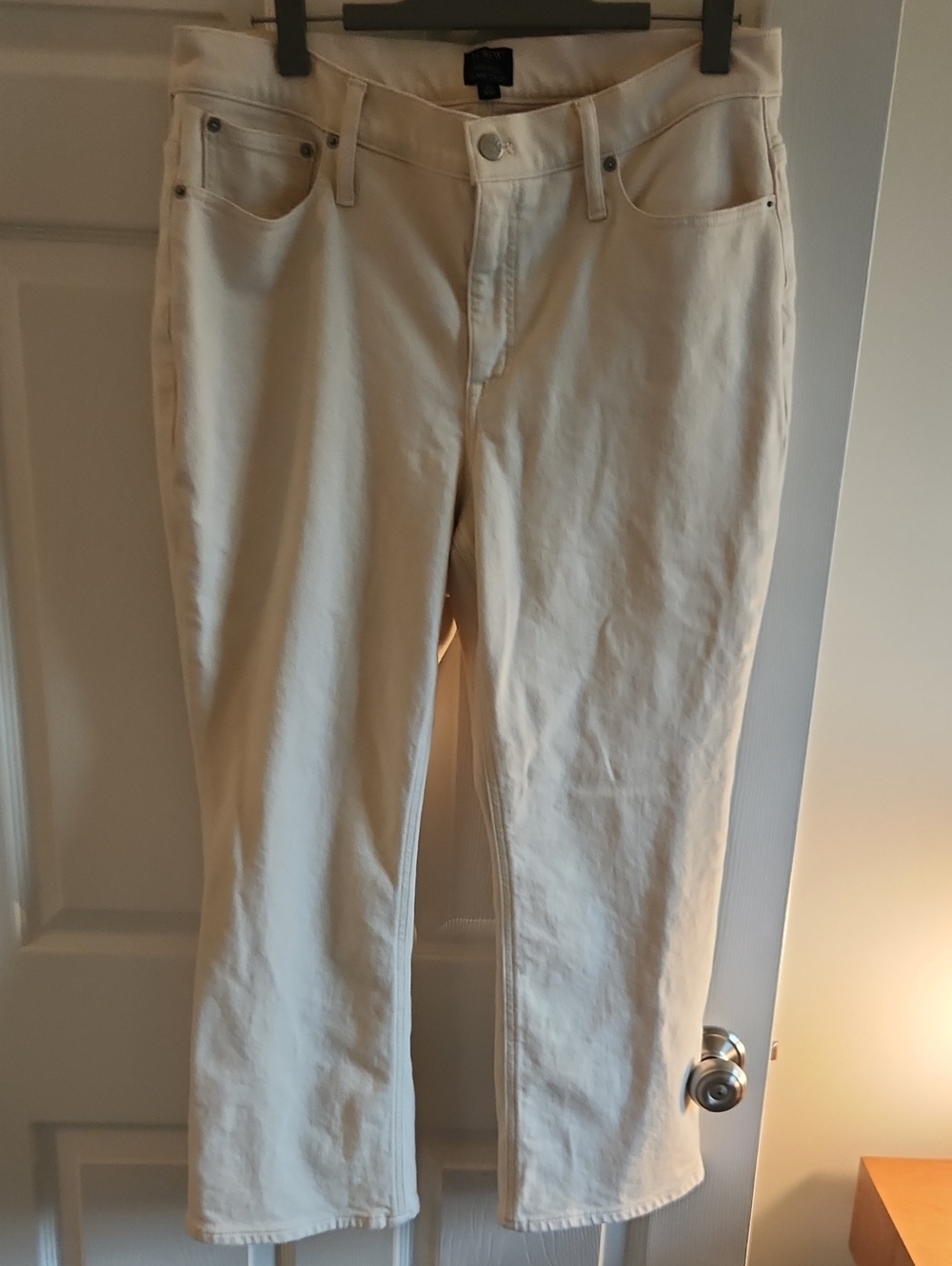 J. Crew Flare Crop Jeans-Ivory